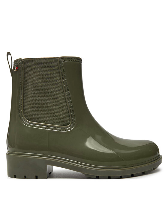 Tommy Hilfiger Gumijasti škornji Flag Rainboot FW0FW08213 Zelena