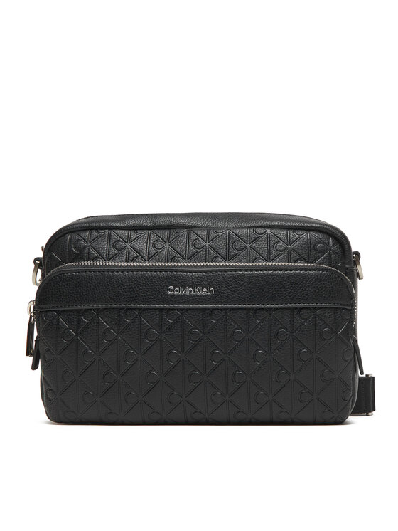 Calvin Klein Calvin Klein Taška cez rameno Emblem Emboss Camera Bag LV04D3203G Čierna