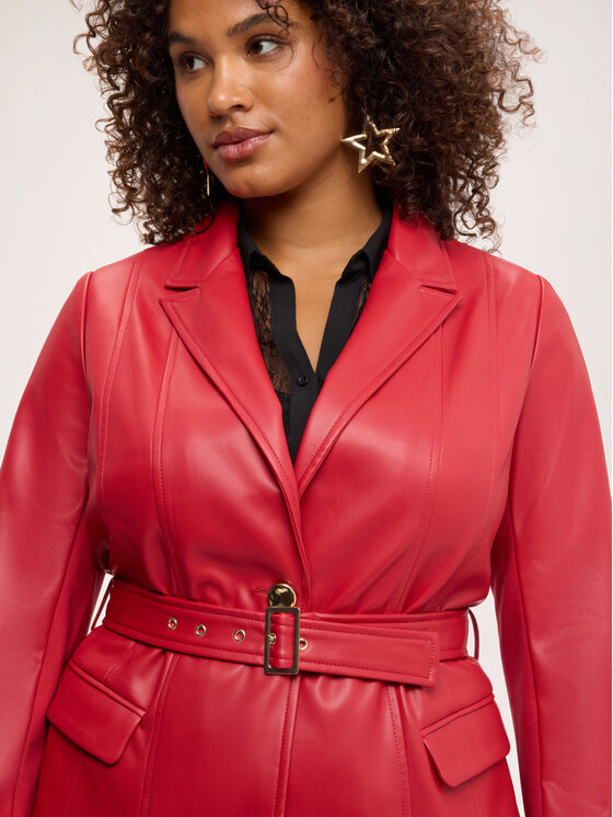 Fiorella Rubino Fiorella Rubino Kurtka z imitacji skóry R365T001359N016 Czerwony Slim Fit