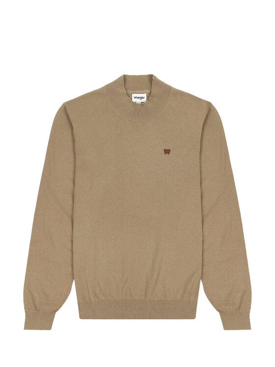 Wrangler Wrangler Sweter ROLL NECK KNIT Beżowy Regular Fit