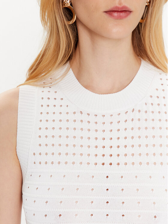 Vestito di maglia F3SA33 Bianco Regular Fit