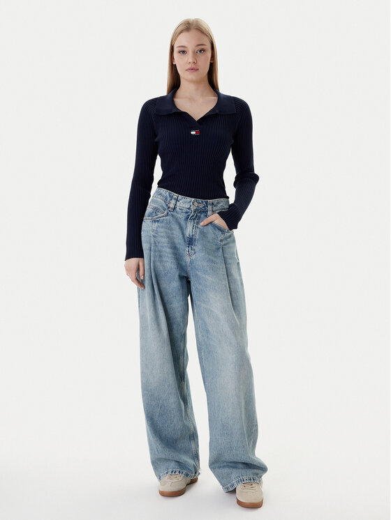 Tommy Jeans Tommy Jeans Džemper DW0DW22036 Tamnoplava Slim Fit