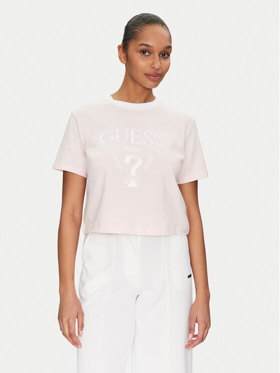 Guess Damski T-Shirt, rozmiar L, Różowy, V5GI18 I3Z14