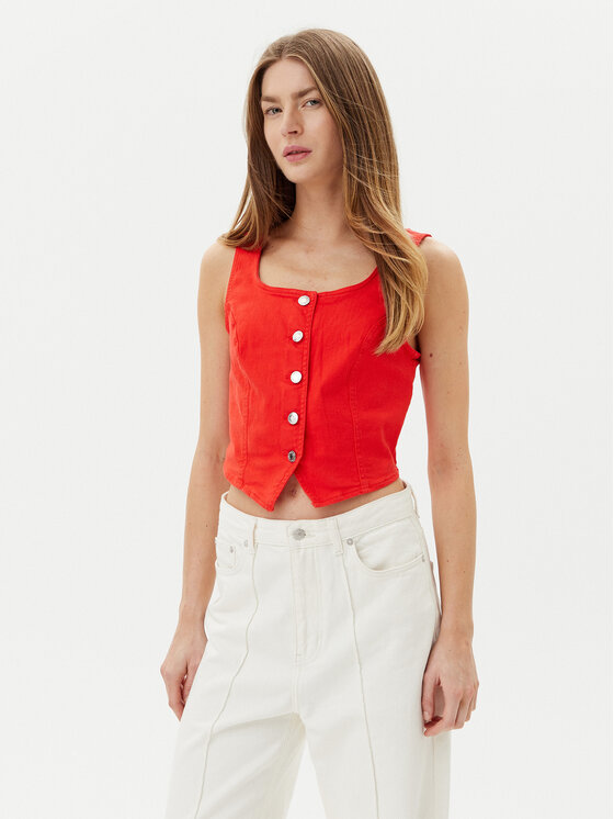Vero Moda Mellény Wild Alinia 10323777 Piros Slim Fit