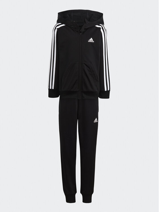 adidas adidas Анцуг Essentials 3-Stripes Shiny Tracksuit HR5906 Черен Slim Fit