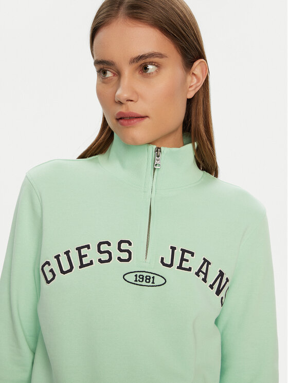 Guess Jeans Guess Jeans Majica dugih rukava W5RQ25 K68I4 Zelena Regular Fit