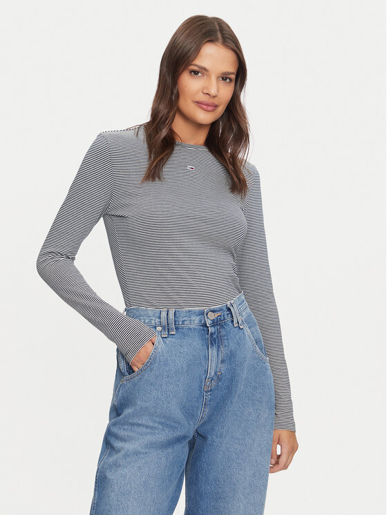 Tommy Jeans Tommy Jeans Blúz Essential DW0DW19043 Sötétkék Slim Fit