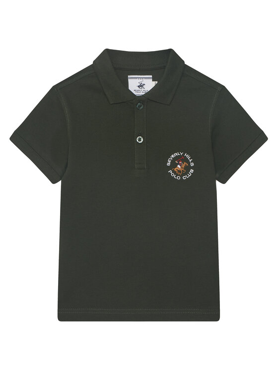 Beverly Hills Polo Club Beverly Hills Polo Club Тениска с яка и копчета P-SS26B-P42560 Тъмнозелен Regular Fit