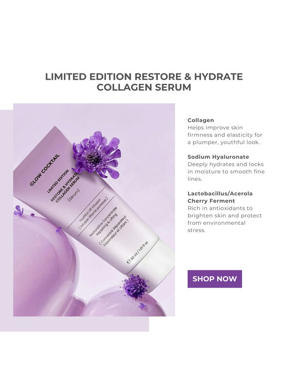 Glow Cocktail Glow Cocktail Limitowana edycja SERUM KOLAGENOWEGO RESTORE & HYDRATE 30 ml Zestaw do pielęgnacji skóry