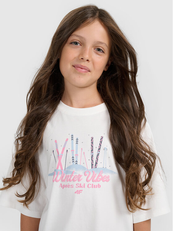 4F 4F T-Shirt APRES SKI Biały Loose Fit