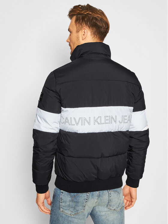 calvin klein jeans outline logo jacket in black