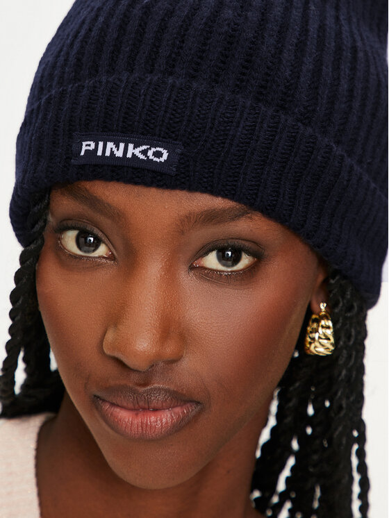 PINKO Pinko Čiapka Lambkin Cuffia AI 24-25 BLK01 104489 A1CH Tmavomodrá