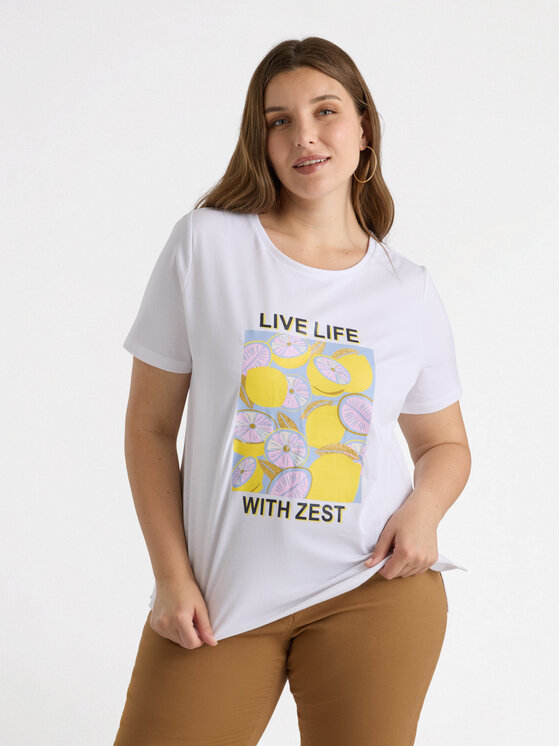 Fiorella Rubino Fiorella Rubino T-Shirt G118L008414N011 Biały Regular Fit