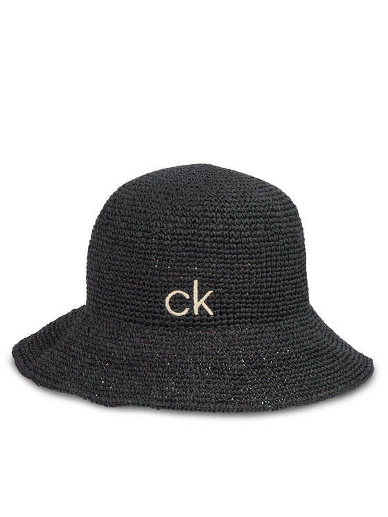 Calvin Klein Klobúk Wide Brim Straw Bucket Hat K60K612914 Čierna