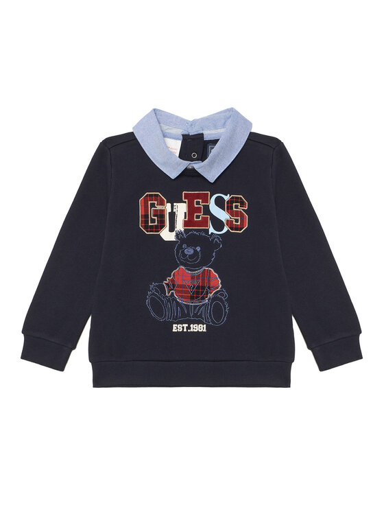 Guess Guess Set majica dugih rukava i tekstilne hlače N6BG01 K6105 Tamnoplava Regular Fit