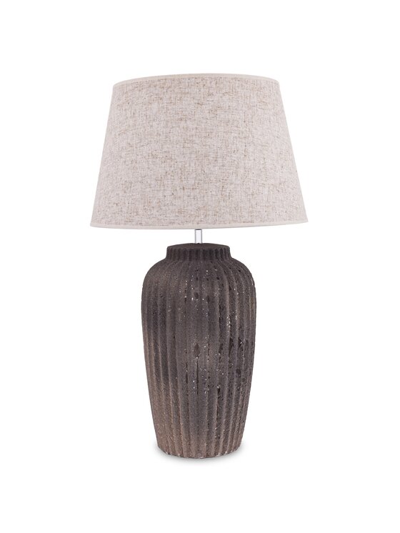 MIAhome MIAhome Lampka nocna Lampa stołowa z ceramiki i tkaniny WALSH Beżowy