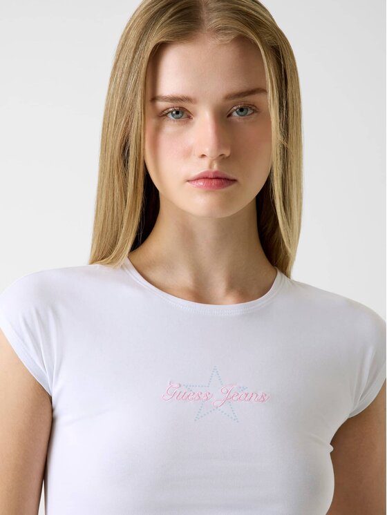 Guess Jeans Guess Jeans T-Shirt 180636 Biały Classic Fit