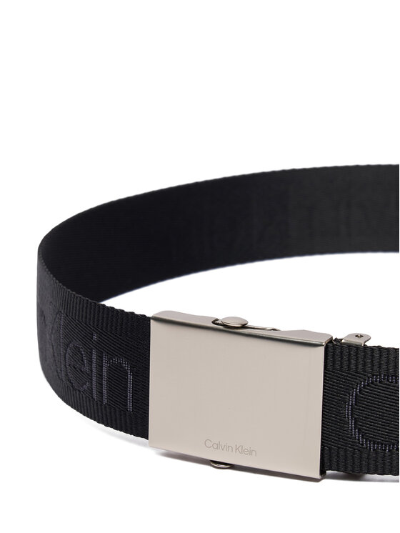 Calvin Klein Calvin Klein Vyriškas Diržas Logo Webbing Plaque 38Mm Fixed LV04D7075G Juoda