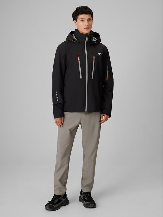 4F 4F Spodnie outdoor TREKKING Szary Regular Fit