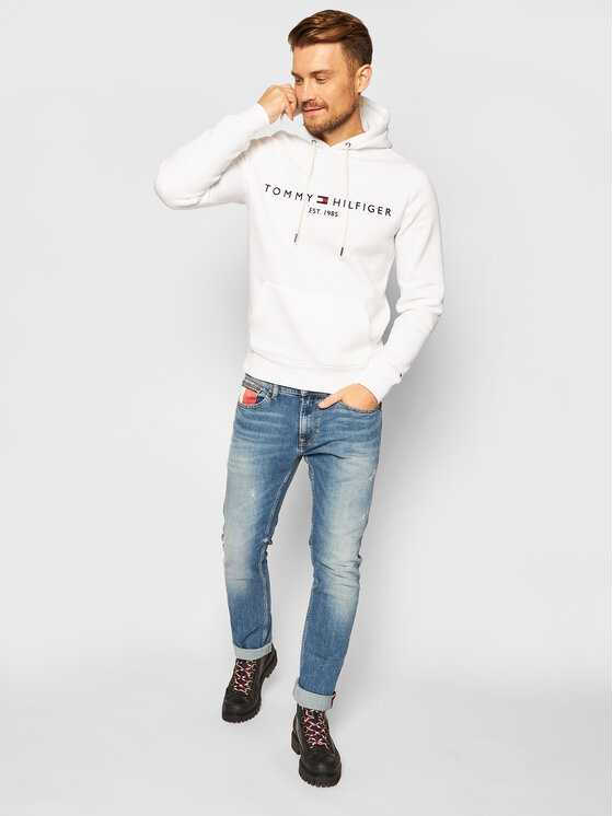 Tommy Hilfiger Tommy Hilfiger Світшот Logo MW0MW11599 Білий Regular Fit