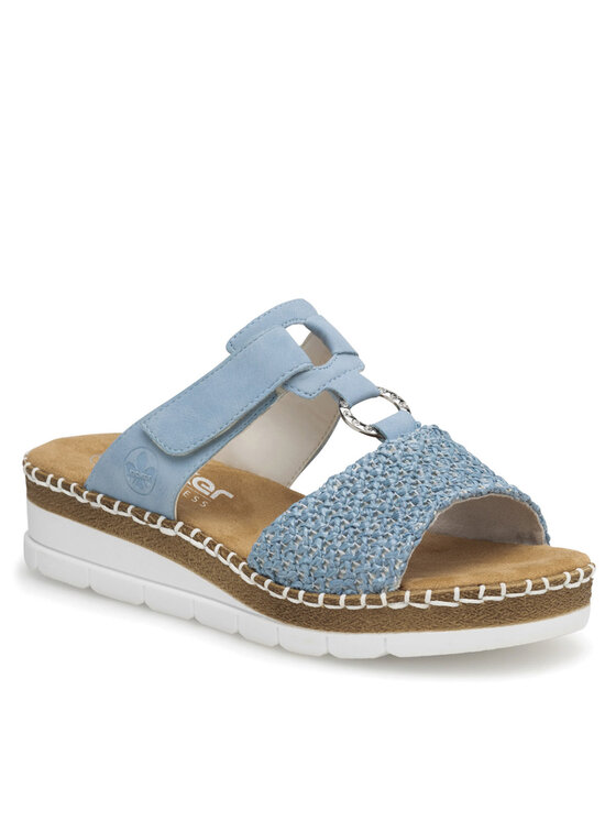 Rieker Rieker Чехли V1243-10 Светлосиньо