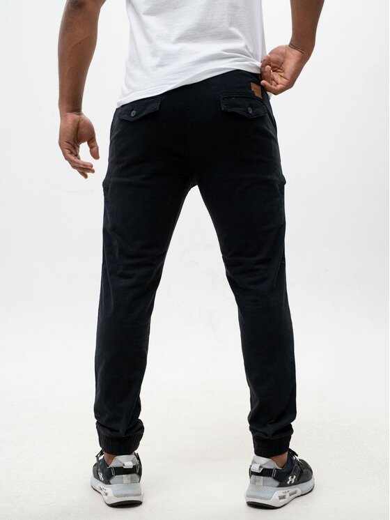 MyStars MyStars Spodnie materiałowe Joggery Klasyczne 6 kieszeni 30 Czarny Regular Fit