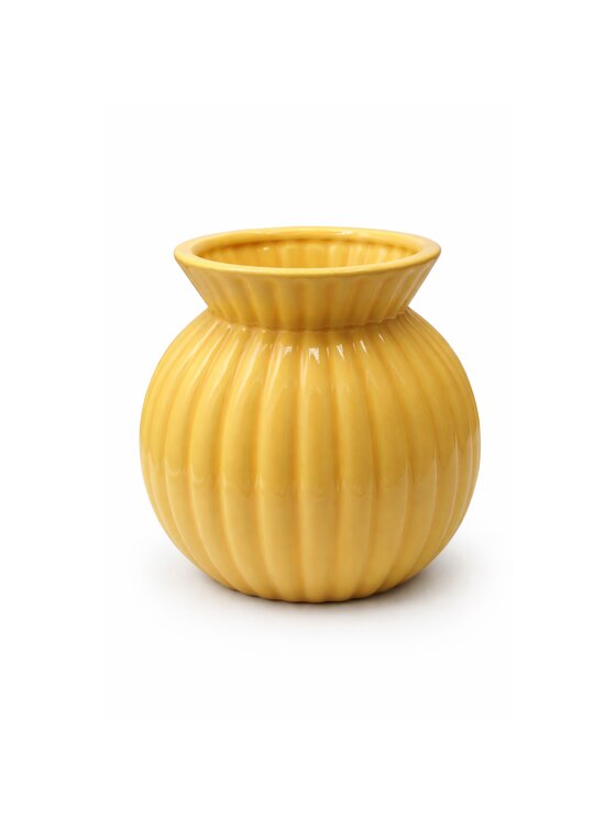 MIAhome MIAhome Wazon ceramiczny okrągły prążkowany ASTRID Żółty