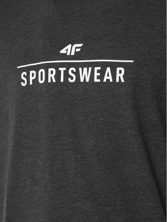 4F 4F T-Shirt 4FAW23TTSHM0878 Šedá Regular Fit