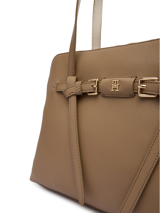 Tommy Hilfiger Tommy Hilfiger Torbica Th Buckle Tote AW0AW19032 Bež