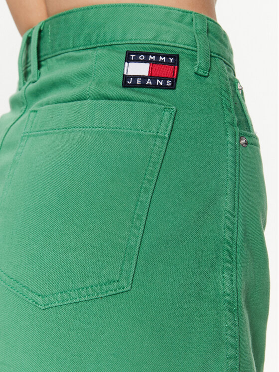 Tommy Jeans Tommy Jeans Spódnica trapezowa A-Line DW0DW15663 Zielony Regular Fit
