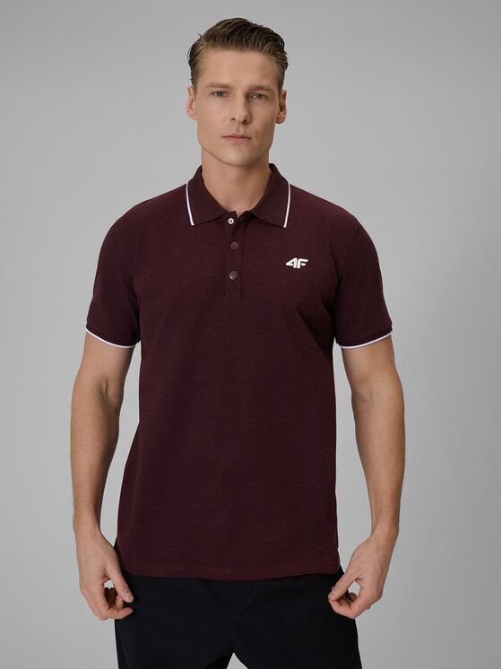 4F 4F Polo COMMERCIAL 12 Bordowy Regular Fit