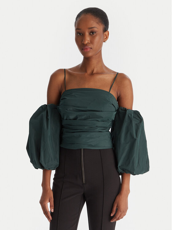 PINKO Bluzka Pallottoliere 105552 Y3LE Zielony Regular Fit