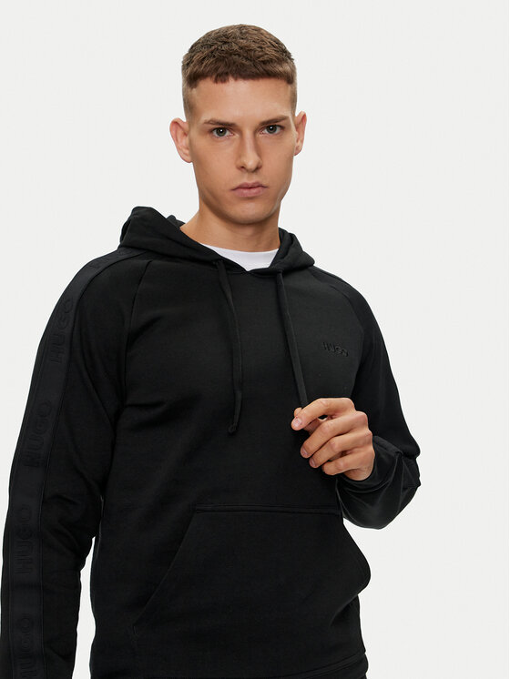 HUGO Hugo Majica dugih rukava Tonal Logo 50520502 Crna Regular Fit