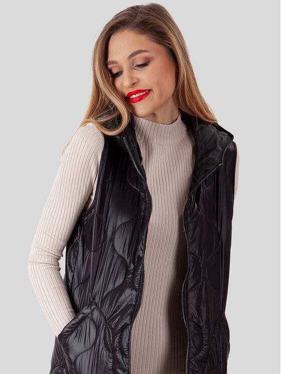 Perso Perso Kurtka damska BLE225302F Czarny Regular Fit