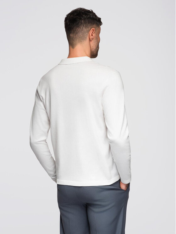 Ombre Ombre Longsleeve OM-POLS-0140 Biały Regular Fit