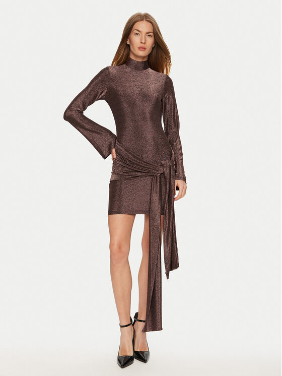 BARDOT BARDOT Cocktail obleka 59556DB Rjava Slim Fit