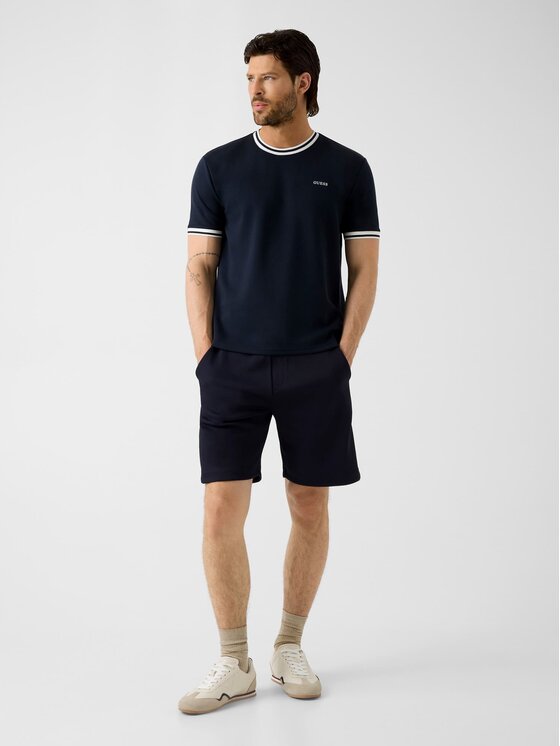 Guess Guess Medžiaginės kelnės 183578 Mėlyna Bermuda Fit