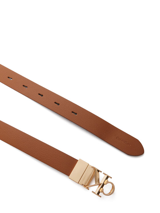 Calvin Klein Calvin Klein Dámsky opasok Facet CK Pebble LV04F7044G Hnedá