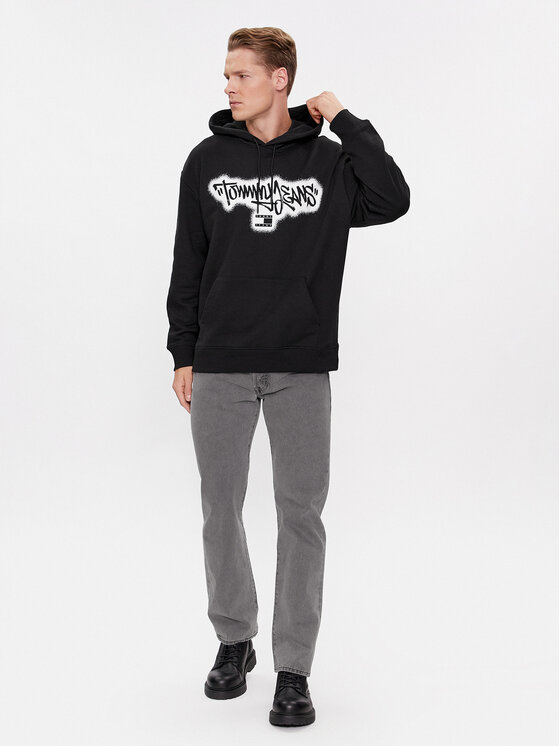Tommy Jeans Tommy Jeans Μπλούζα Spray Graffiti DM0DM18419 Μαύρο Relaxed Fit