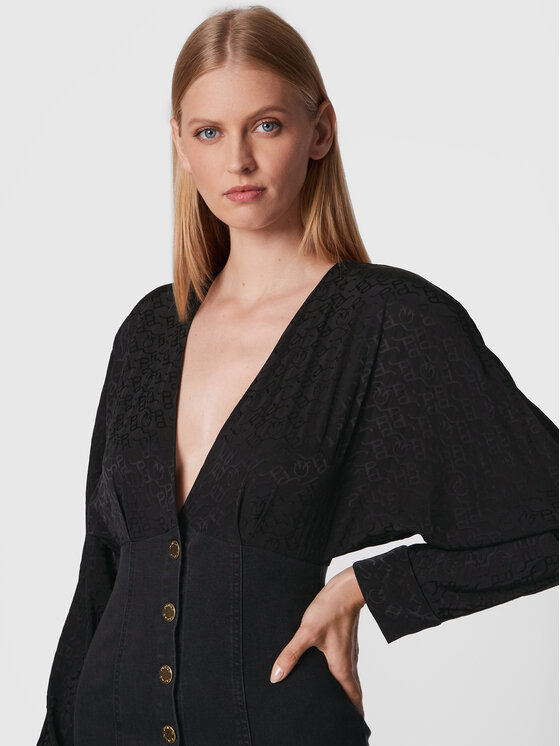 PINKO Pinko Džínsové šaty Ruggito 1J1123 A0CN Čierna Slim Fit