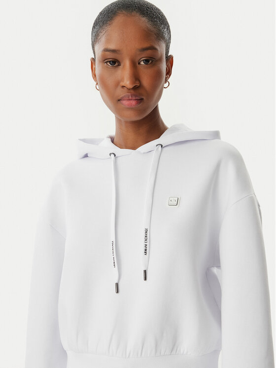 Armani Exchange Armani Exchange Džemperis ar kapuci XW002217 AF10818 U0002 Balts Regular Fit