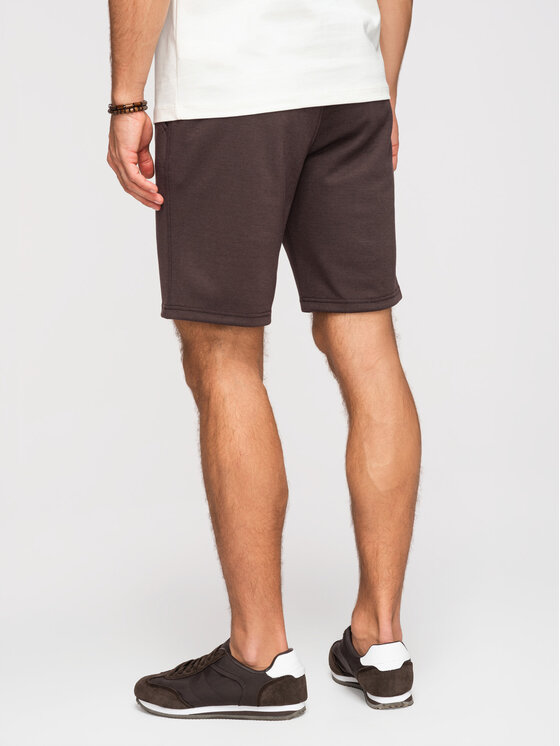 Ombre Ombre Szorty materiałowe OM-SRSK-0124 Brązowy Regular Fit
