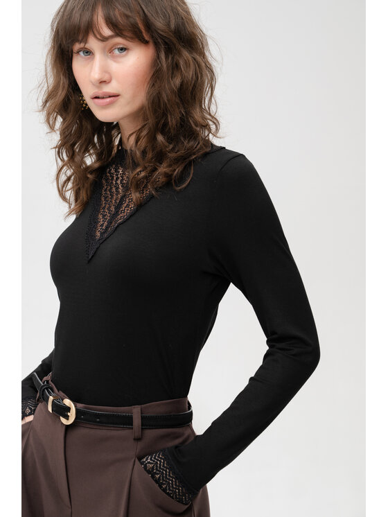 blue shadow blue shadow Bluzka Ana Czarny Regular Fit