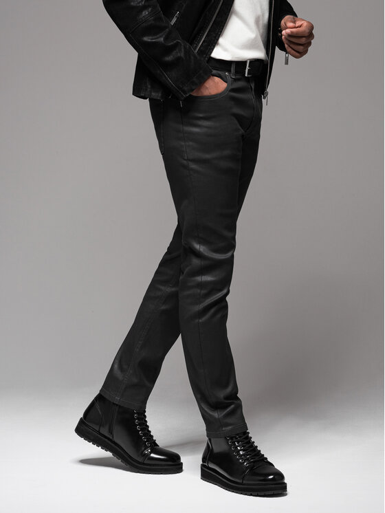 Ombre Ombre Jeansy OM-PADP-0149 Czarny Slim Fit