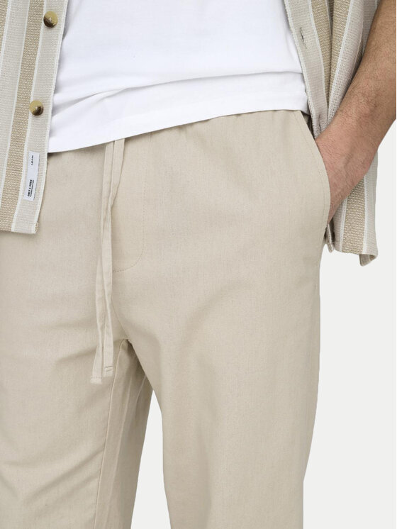 Only & Sons Only & Sons Pantaloni di tessuto Sinus 22028267 Beige Loose Fit