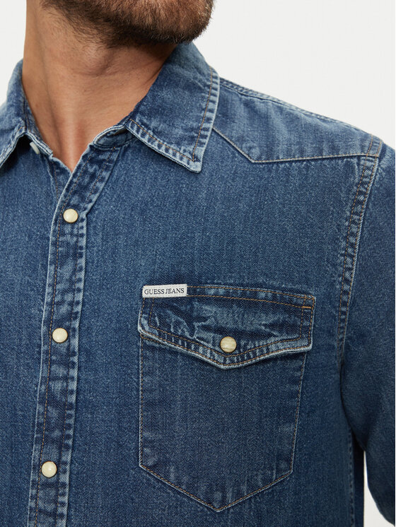Guess Jeans Guess Jeans Джинсова сорочка M4YH55 D5EI1 Cиній Slim Fit