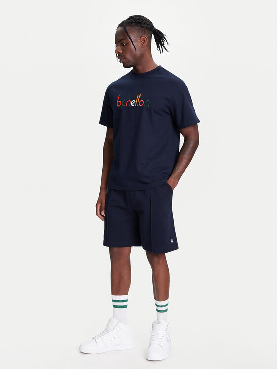 United Colors Of Benetton United Colors Of Benetton T-krekls 3MI6U109O Tumši zils Oversize