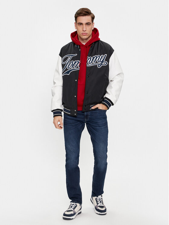 Tommy Jeans Tommy Jeans Geacă bomber Letterman DM0DM17880 Negru Regular Fit