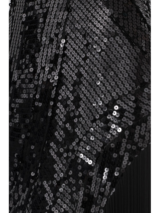 Epuzer Epuzer Sukienka wieczorowa Off-shoulder sequin Czarny Standard Fit