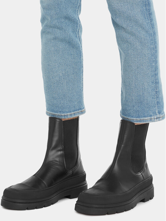 Calvin Klein Calvin Klein Kotníková obuv s elastickým prvkem Chelsea Boot High HM0HM01215 Černá